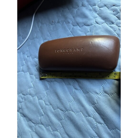 Longchamp Paris Brown Leather Hard Shell Sunglasses Sun Eye Glass Glasses Case - Picture 5 of 6